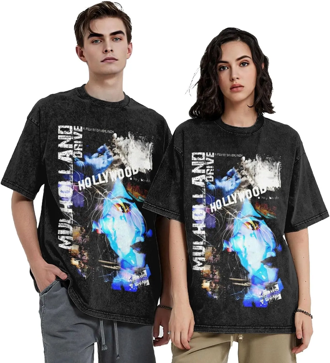 Tshirt Men Vintage Music Graphic Oversize Washed Streetwear Tee Tops