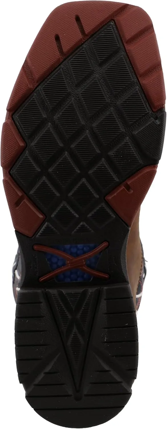 Twisted X Men's 12" Western Work Boot, Square Toe with CellStretch
