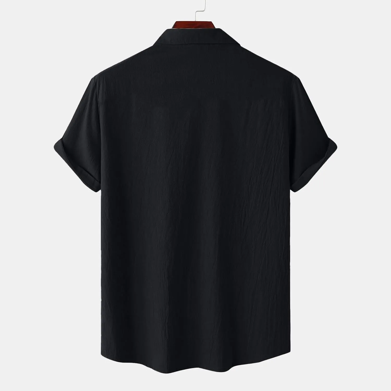 Uillui Cotton Linen Shirts Mens Short Sleeve Shirt Casual Lightweight Button Down Dress Shirts Vacation Beach Fishing Shirts
