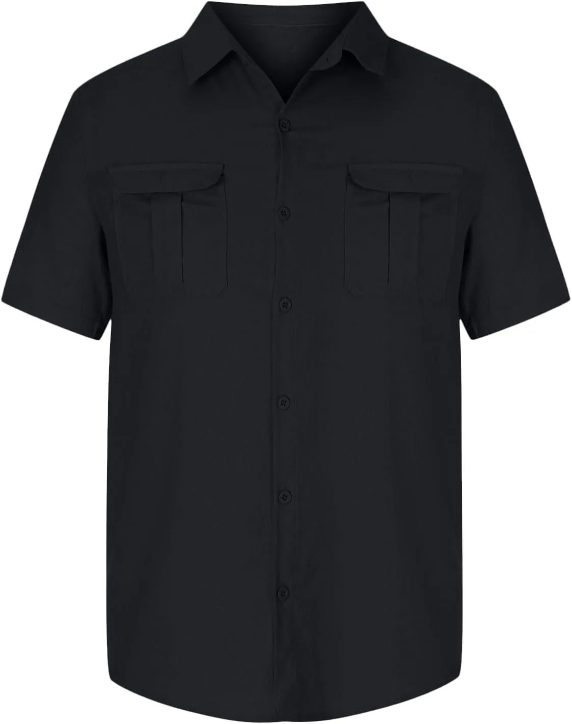 Uillui Cotton Linen Shirts Mens Short Sleeve Shirt Casual Lightweight Button Down Dress Shirts Vacation Beach Fishing Shirts