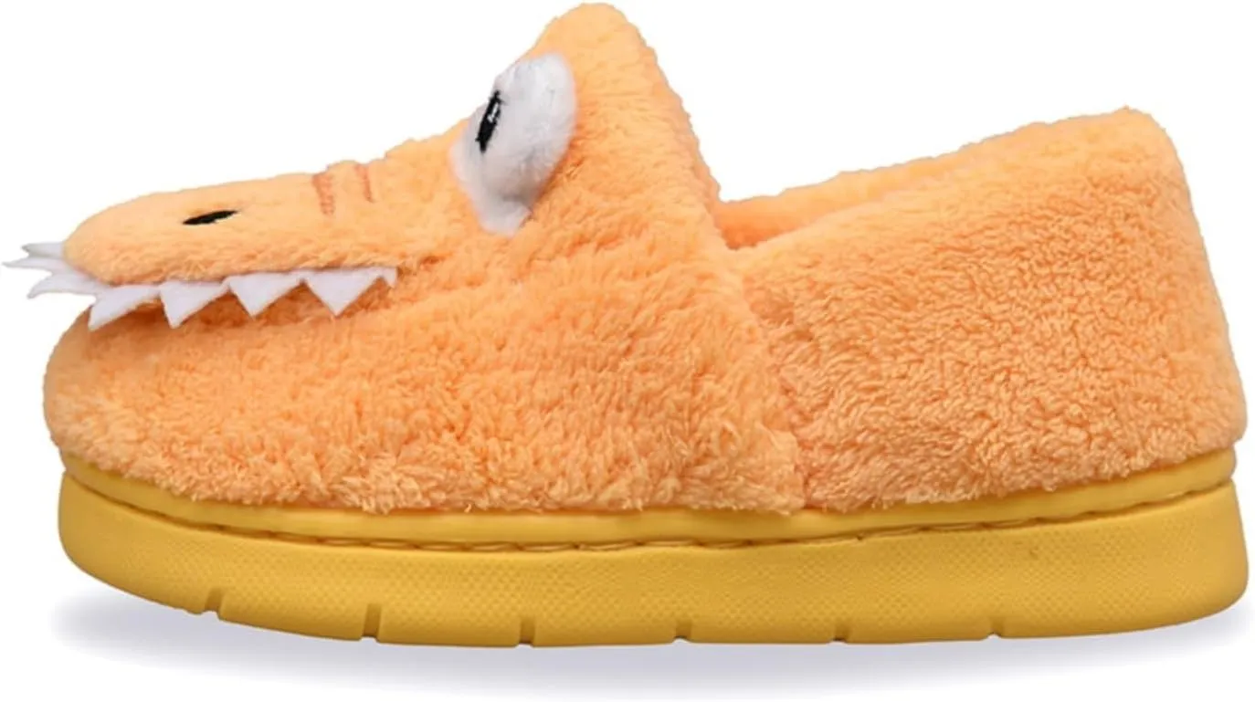 Unisex-Child Plush Faux ?????? Slip on House Slippers Boys Girls Cow ??rocodile Style Indoor Holiday Slippers