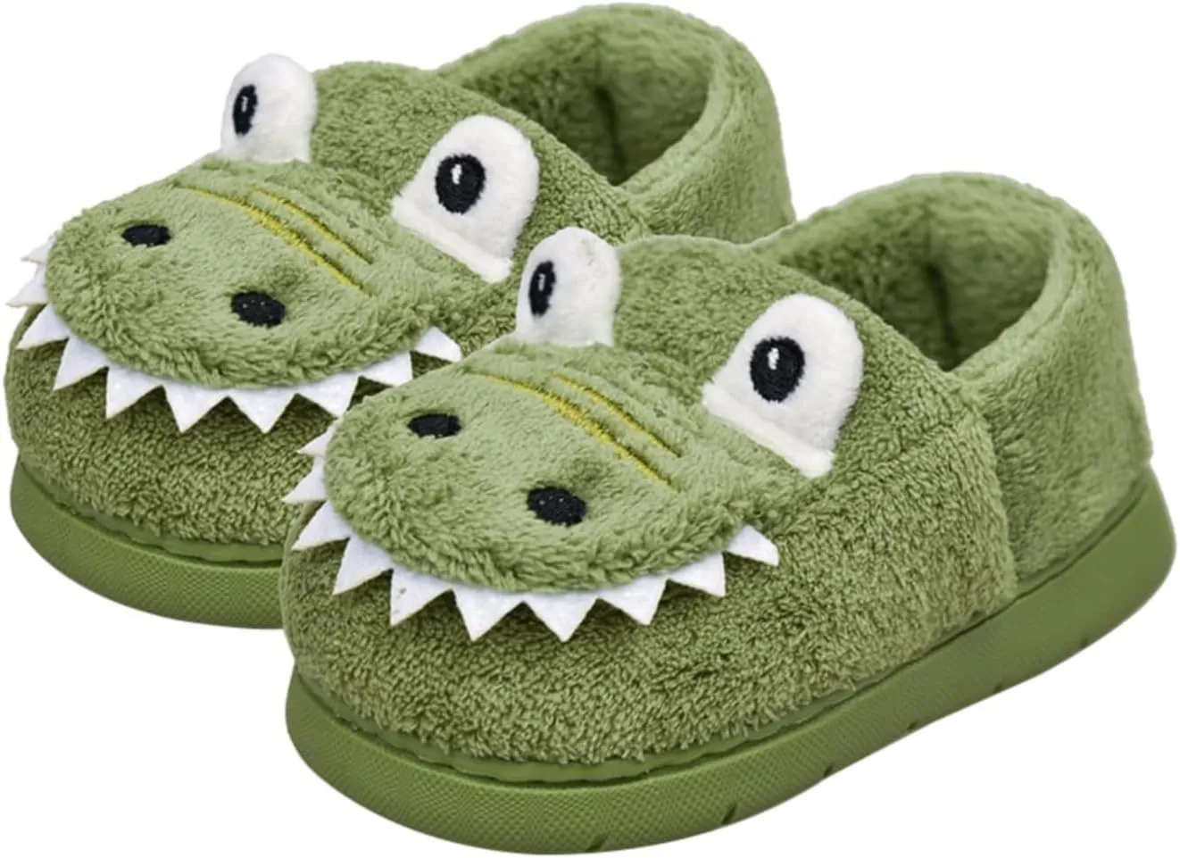 Unisex-Child Plush Faux ?????? Slip on House Slippers Boys Girls Cow ??rocodile Style Indoor Holiday Slippers