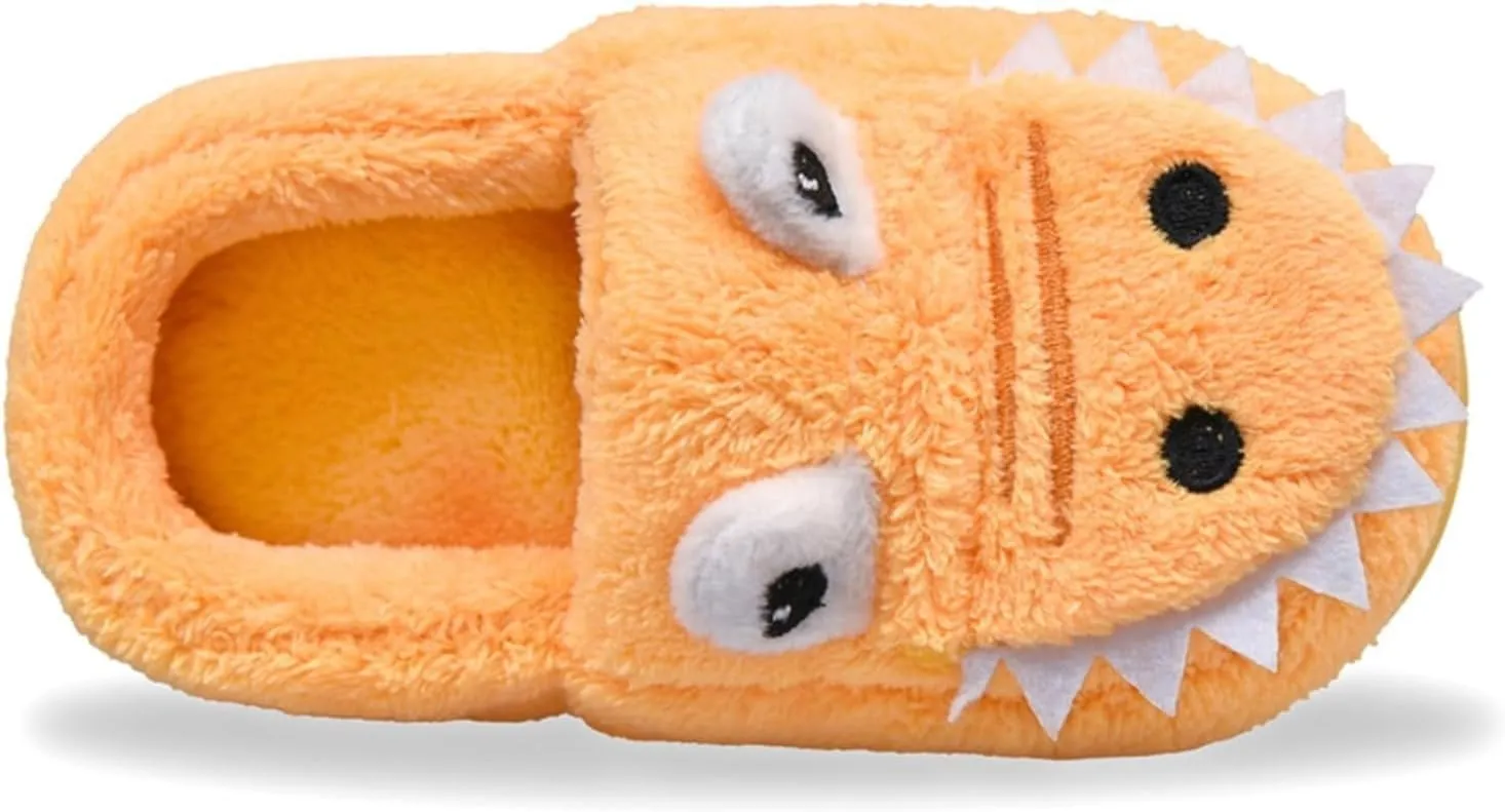 Unisex-Child Plush Faux ?????? Slip on House Slippers Boys Girls Cow ??rocodile Style Indoor Holiday Slippers