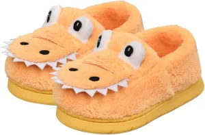 Unisex-Child Plush Faux ?????? Slip on House Slippers Boys Girls Cow ??rocodile Style Indoor Holiday Slippers