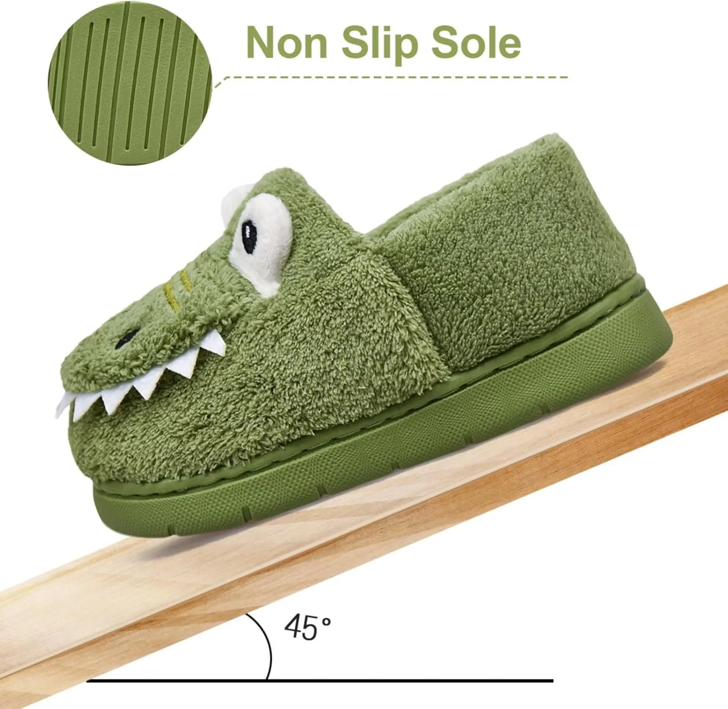 Unisex-Child Plush Faux ?????? Slip on House Slippers Boys Girls Cow ??rocodile Style Indoor Holiday Slippers
