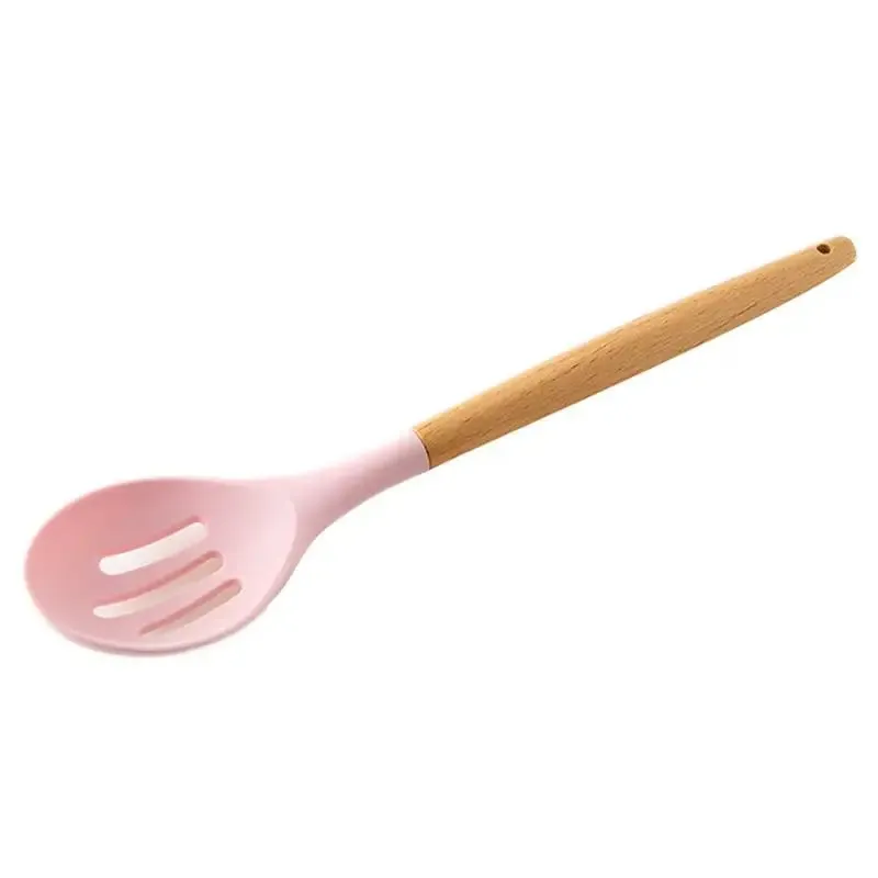Utensils Wooden Handle Non-stick Silicone Cookware
