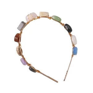 Vaguelly Colorful Stone Headbands for Women Elegant Headdress Hair Hoops Chic Party Accessories Lightweight Unique Design for Memorable Celebrations for All Ages