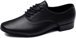 VEACAM Dance Shoes for Men, Lace-Up Leather Ballroom Jazz Modern Tango Latin Dancing Training Shoes