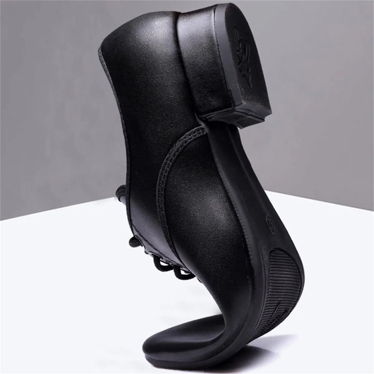 VEACAM Dance Shoes for Men, Lace-Up Leather Ballroom Jazz Modern Tango Latin Dancing Training Shoes