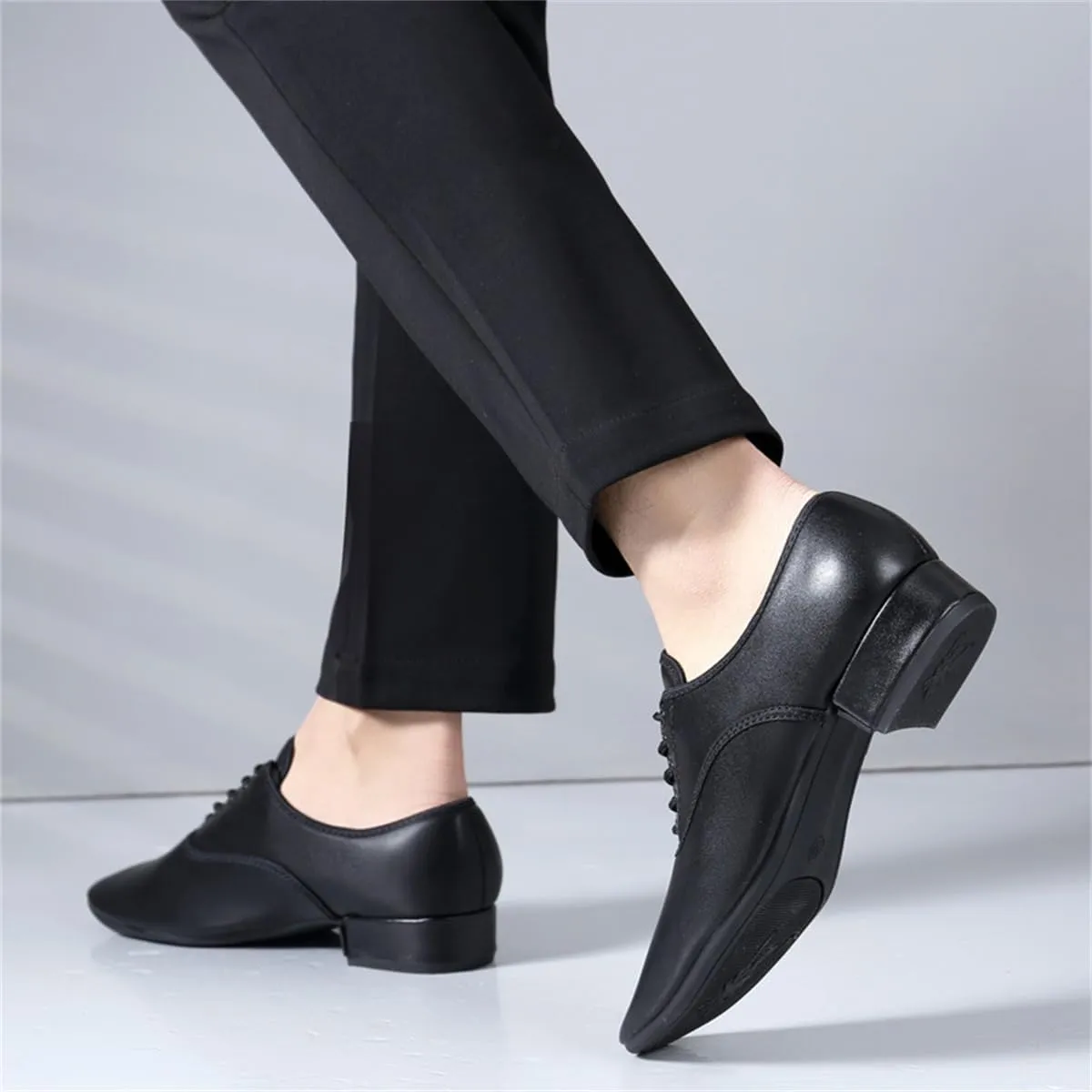 VEACAM Dance Shoes for Men, Lace-Up Leather Ballroom Jazz Modern Tango Latin Dancing Training Shoes