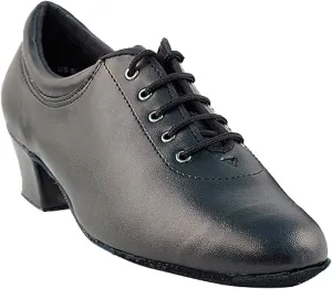 Very Fine Women's Ballroom Dance Shoes Salsa Latin Practice Dance Shoes Black Leather 2601EB Comfortable Dance Shoes 1.5" Heel 6 M US [Bundle of 5]