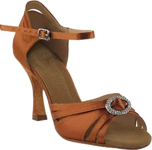 Very Fine Women's Ballroom Dance Shoes Tango Wedding Salsa Dance Shoes Dark Tan Satin Sera1154EB Comfortable Dance Shoes 3" Heel 8.5 M US [Bundle of 5]