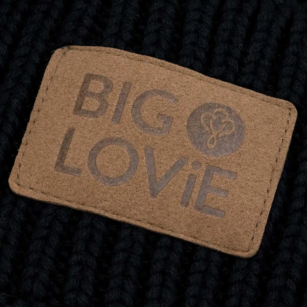 VIBE COTTON CASHMERE POM HAT | BLACK