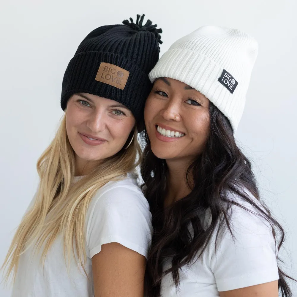 VIBE COTTON CASHMERE POM HAT | BLACK