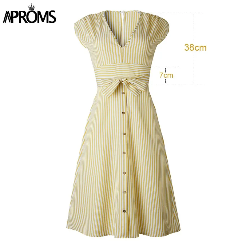 Vintage Striped Print Sleeveless Midi Dress