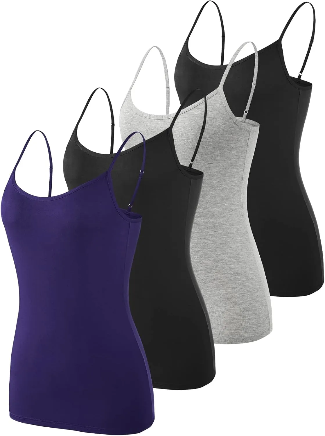 Vislivin Women's Basic Solid Camisole Adjustable Spaghetti Strap Tank Top