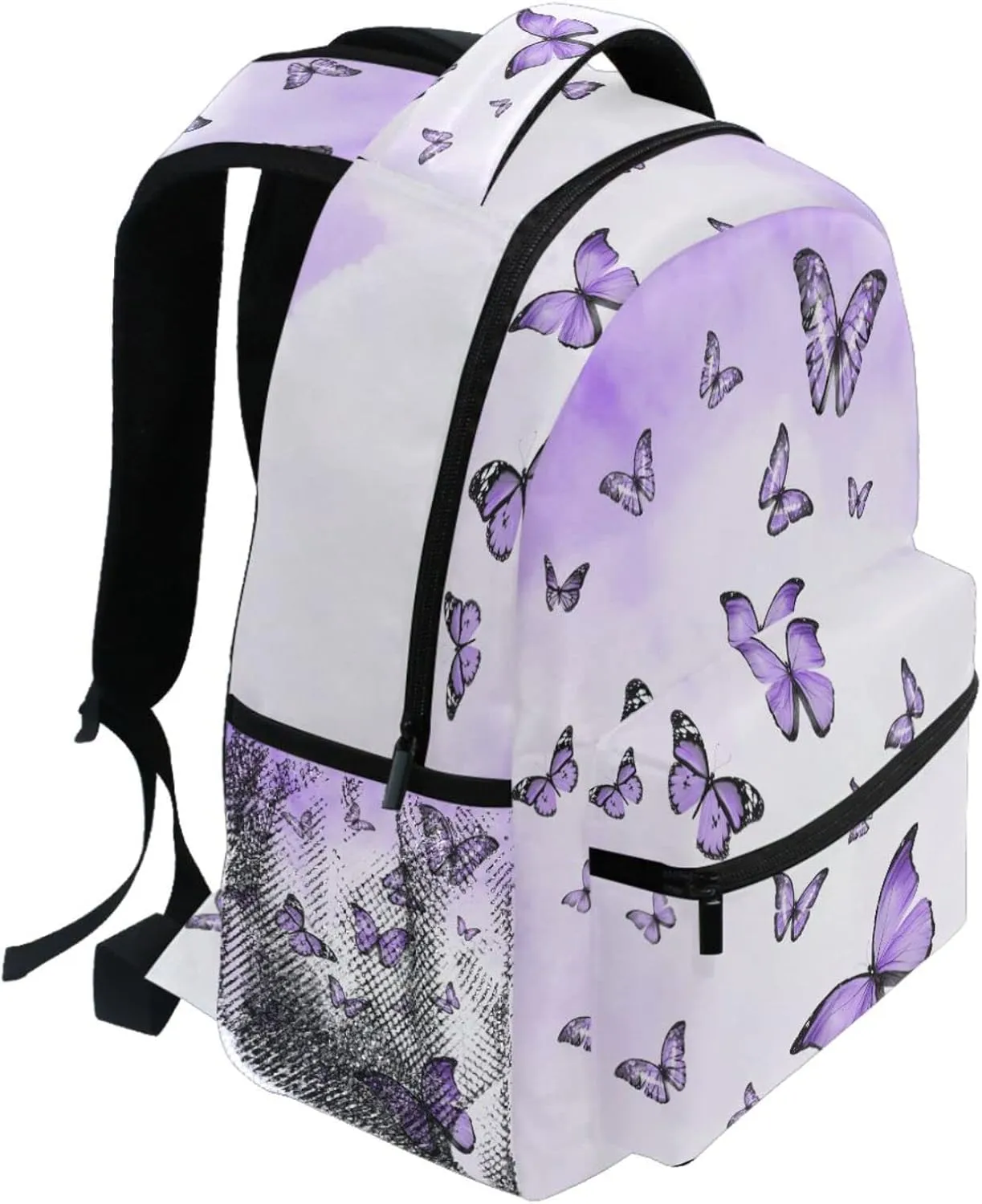 Wamika Purple Butterfly Backpack for Girls Cute Kawaii Kids School Backpacks Book Bag Daypack