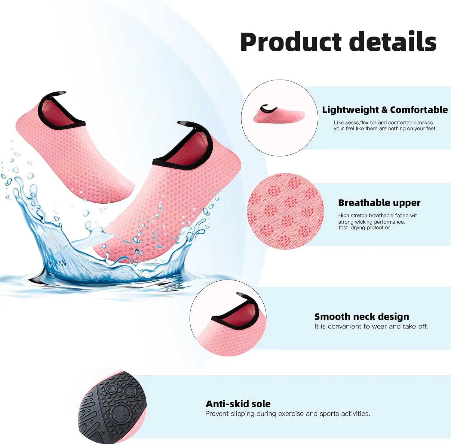 Water Shoes Barefoot Yoga Socks Quick-Dry Beach Swim Surf Shoes for Women Men Sport Accessories Pool Camping