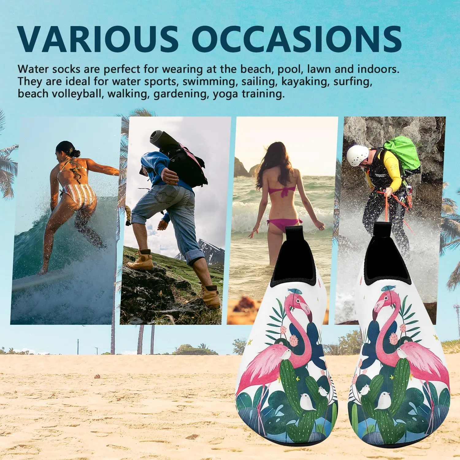 Water Shoes for Women Men Swim Barefoot Quick-Dry Adult Aqua Socks Non Slip Yoga Shoes Pool Camping Beach Accessories