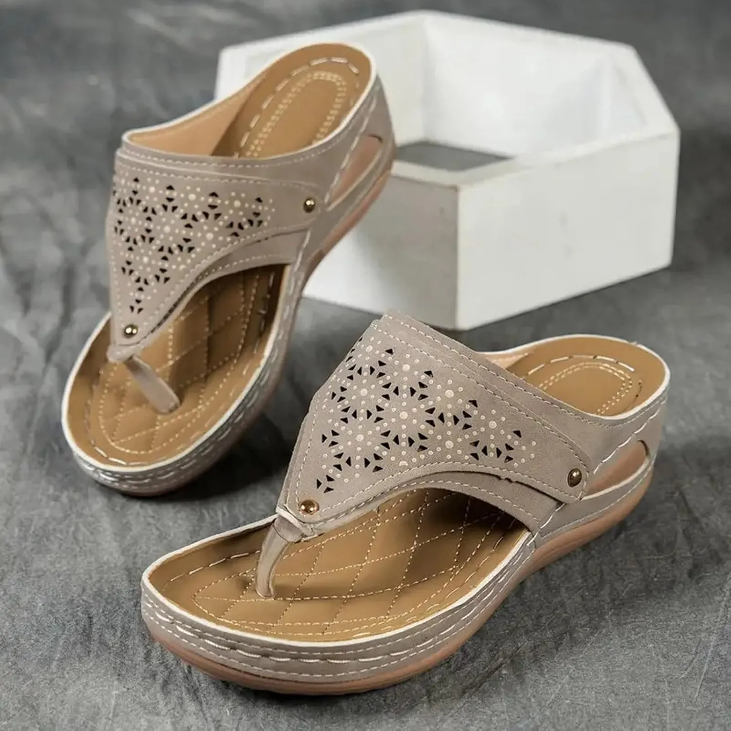 Wedge Sandals for Women 2025 Orthopedic Wide Width Platform Sandal Arch Support Wedges Flip Flops, Summer Comfortable Dressy Walking Non Slip Casual Beach Slippers