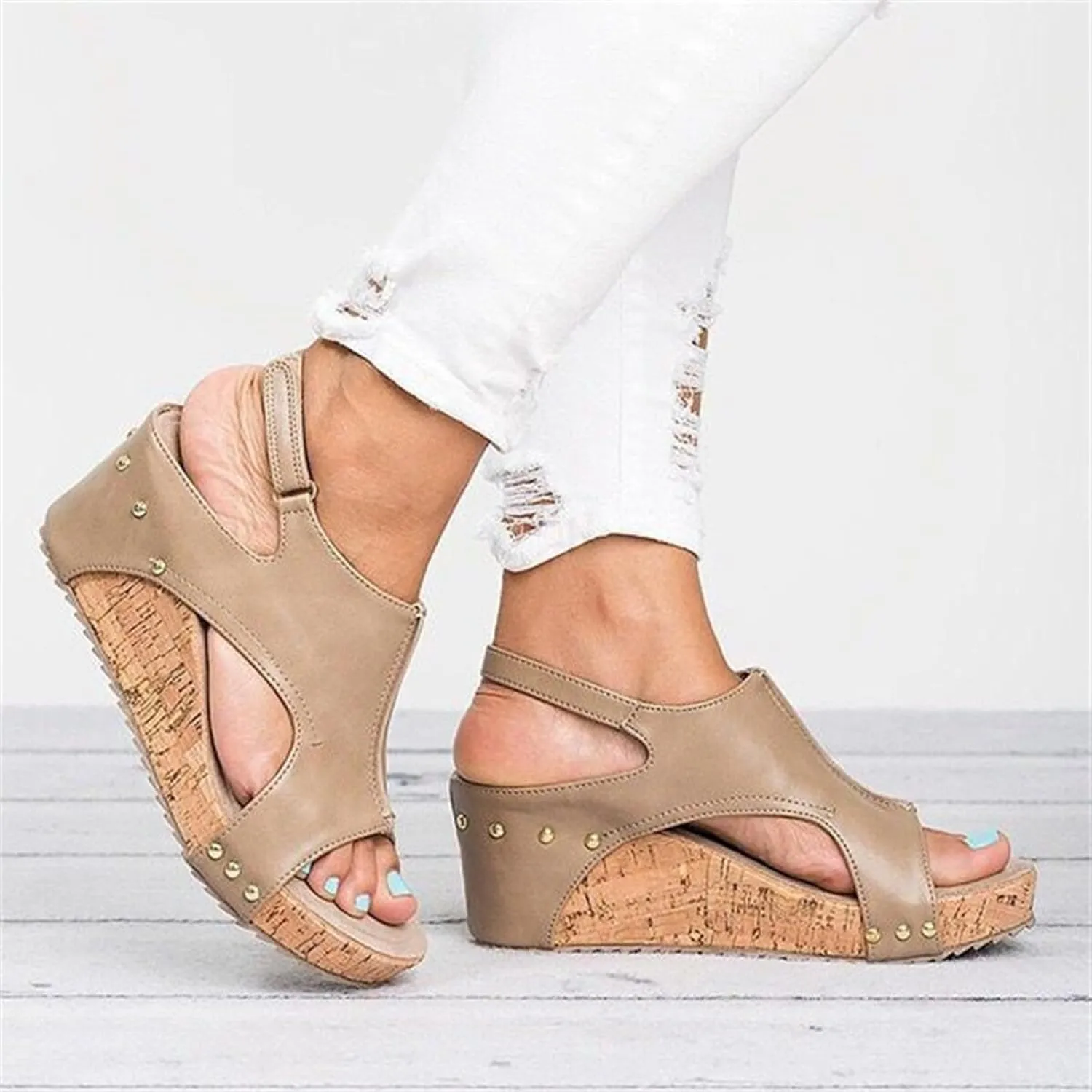 Wedge Sandals For Women Comfortable Dressy Open Toe Ankle Strap Casual Flatform Platform Sandals Slip on Summer Dress Shoes