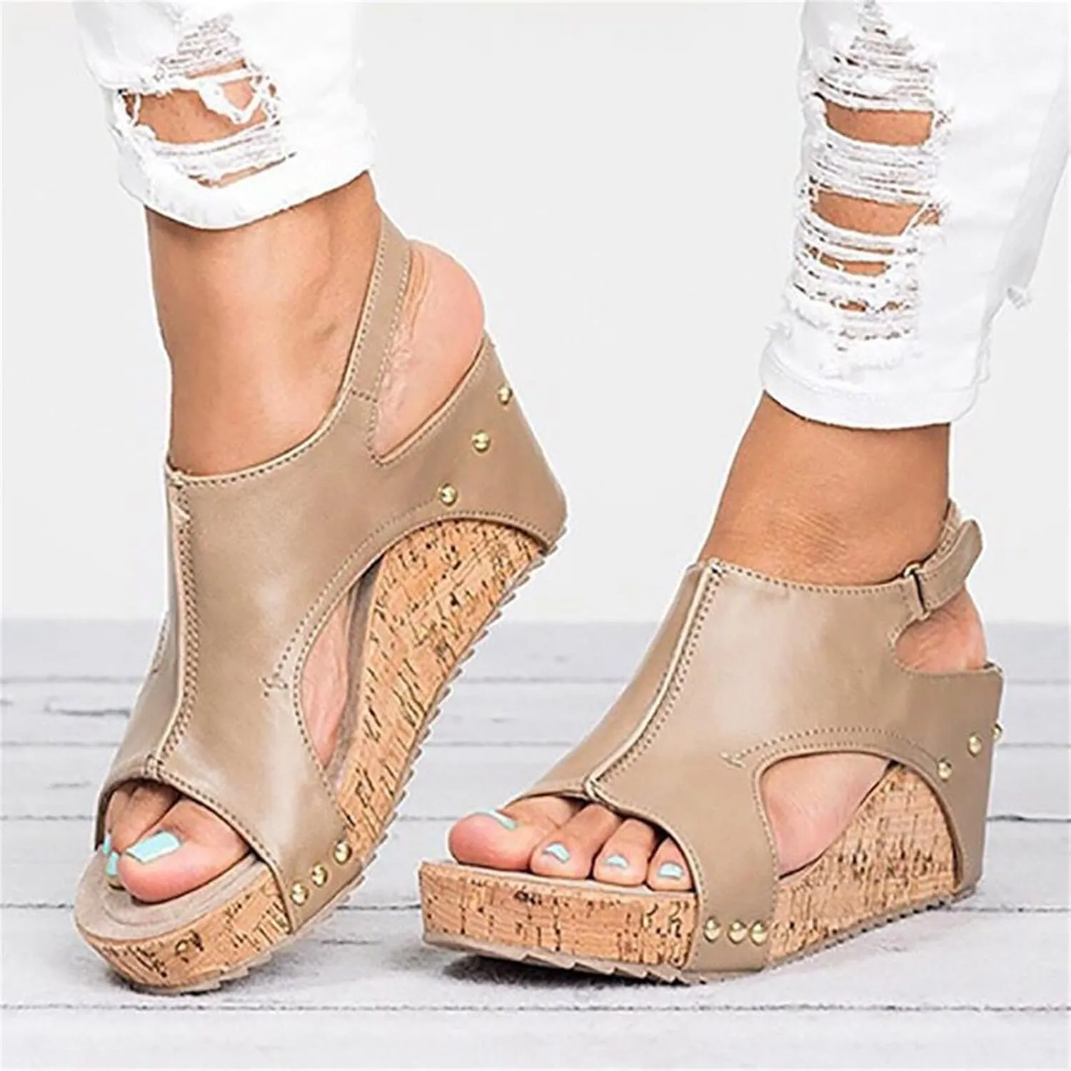 Wedge Sandals For Women Comfortable Dressy Open Toe Ankle Strap Casual Flatform Platform Sandals Slip on Summer Dress Shoes
