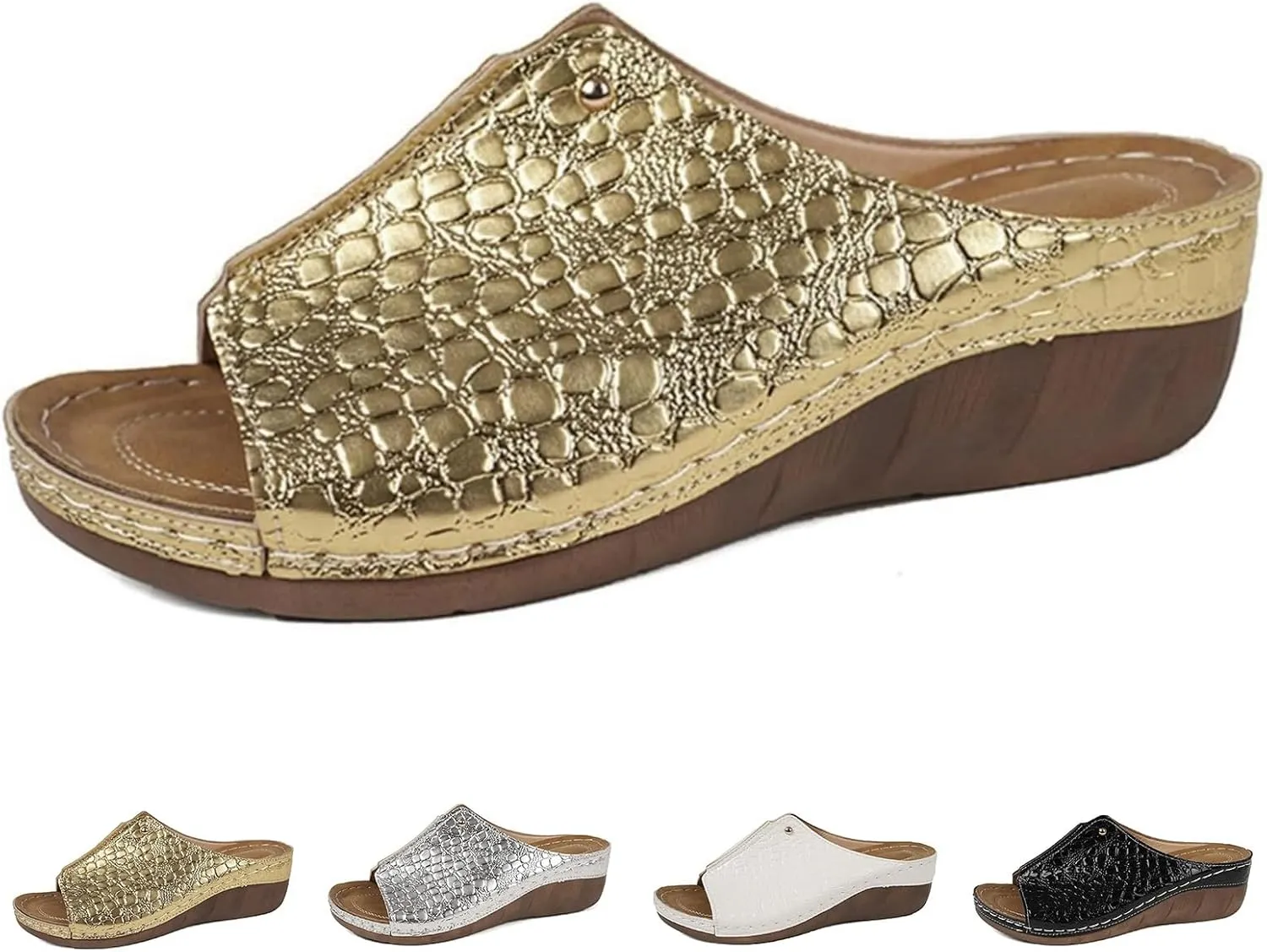 Wedge Sandals for Women Summer Comfortable Espadrilles Slippers with Arch Support Open Toe Platform Wedges Slides Sandals Unisex Skidproof Indoor Slipper