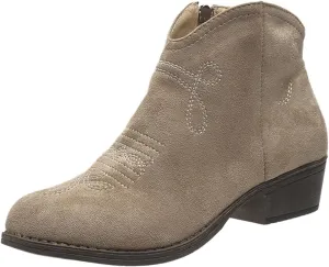 Western Ankle Boots for Women Cowgirl Boots for Women Classic Round Toe Bare Boots Side Zipper Low Heels Lightweight