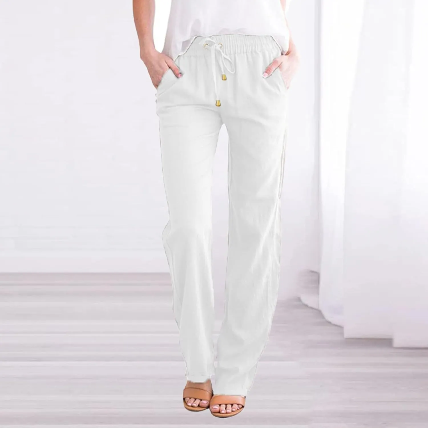 Wide Leg Pants for Women Plus Pants Trousers Size Tightness Casual Plus Size Pants Flowy Pants Striped Pants Women