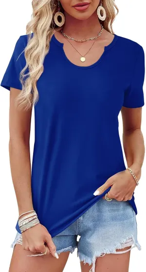 WIHOLL Summer Tops for Women Scoop Neck Basic Tees Short Sleeve Casual T-Shirts Loose Fit