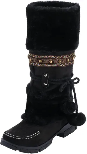 Winter Boots for Women Waterproof Thermal Women Snow Boots Size 8 Winter Boots for Women Snow Waterproof Womens Waterproof Hiking Boots Wide Width Botas Invierno Mujer Negras