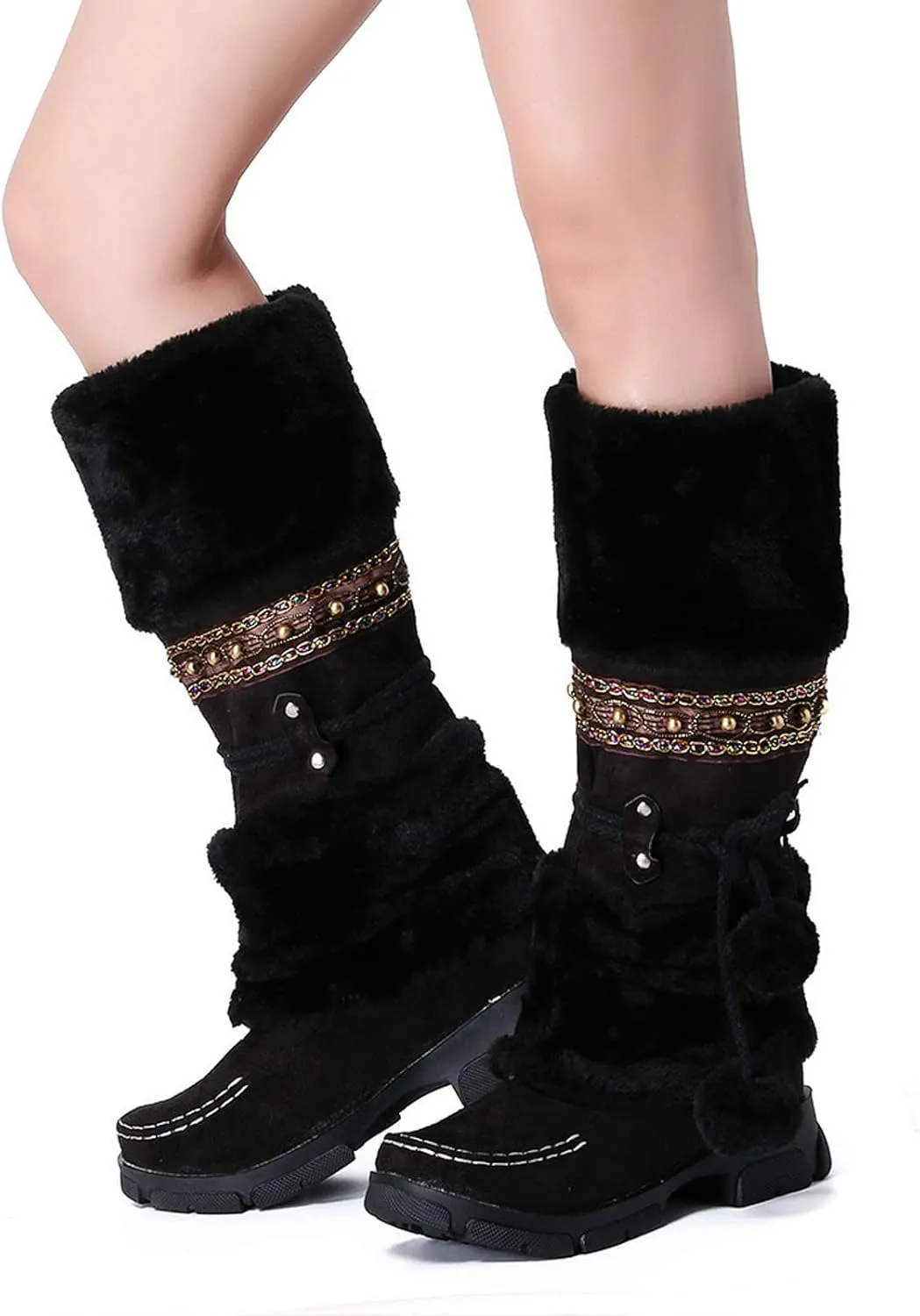 Winter Boots for Women Waterproof Thermal Women Snow Boots Size 8 Winter Boots for Women Snow Waterproof Womens Waterproof Hiking Boots Wide Width Botas Invierno Mujer Negras