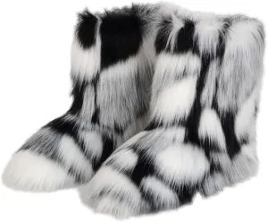 Winter Boots for Women Wide Width Womens Tall Winter Boots Waterproof Fur Lined Mid Calf Winter Boots Women Tall Snow Boots Waterproof Insulated Boots for Women Winter Waterproof