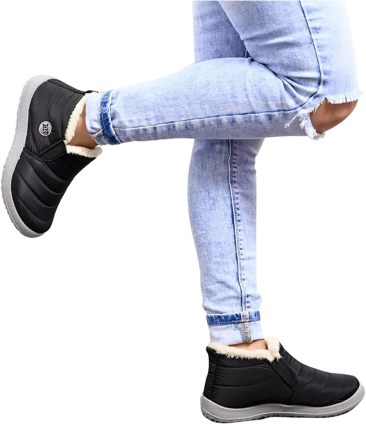Winter Snow Boots for Women Plush Lined Warm Ankle Booties Outdoor Anti-Slip Waterproof Comfortable Short Boot