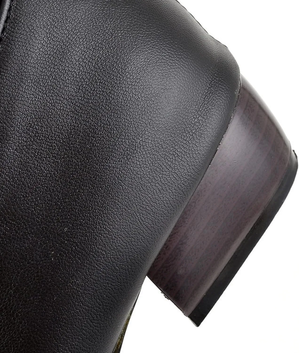 wodceeke Womens Knee High Boots Wide Calf Low Heel Slouchy Boots Winter Rubber Sexy Riding Boots