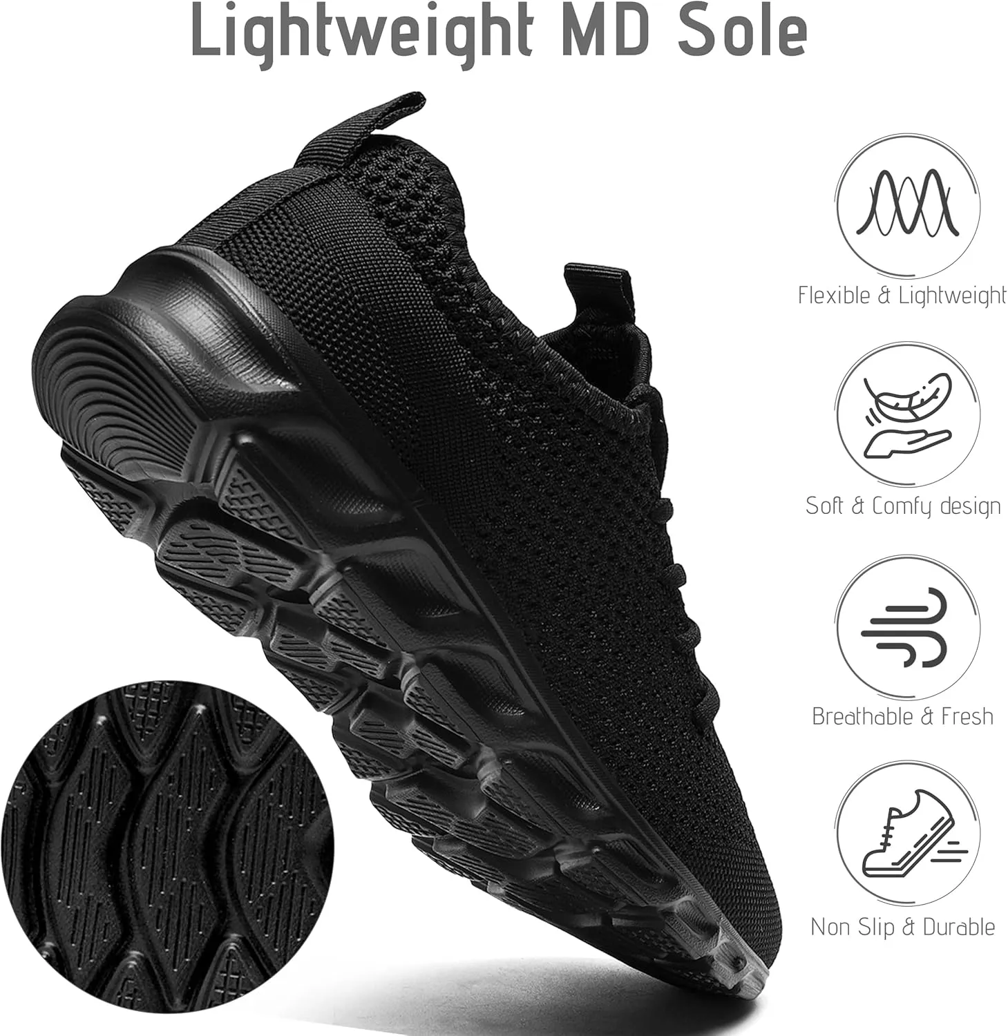Women & Mens Running Shoes Tennis Walking Gym Lightweight Workout Slip on Athletic Fashion Sneakers Breathable Sport Jogging Hiking Casual Shoe