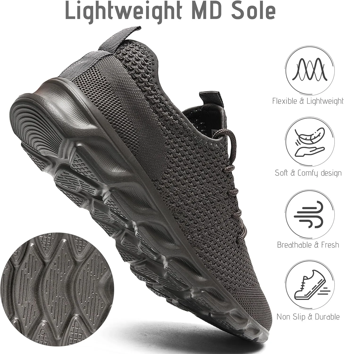 Women & Mens Running Shoes Tennis Walking Gym Lightweight Workout Slip on Athletic Fashion Sneakers Breathable Sport Jogging Hiking Casual Shoe