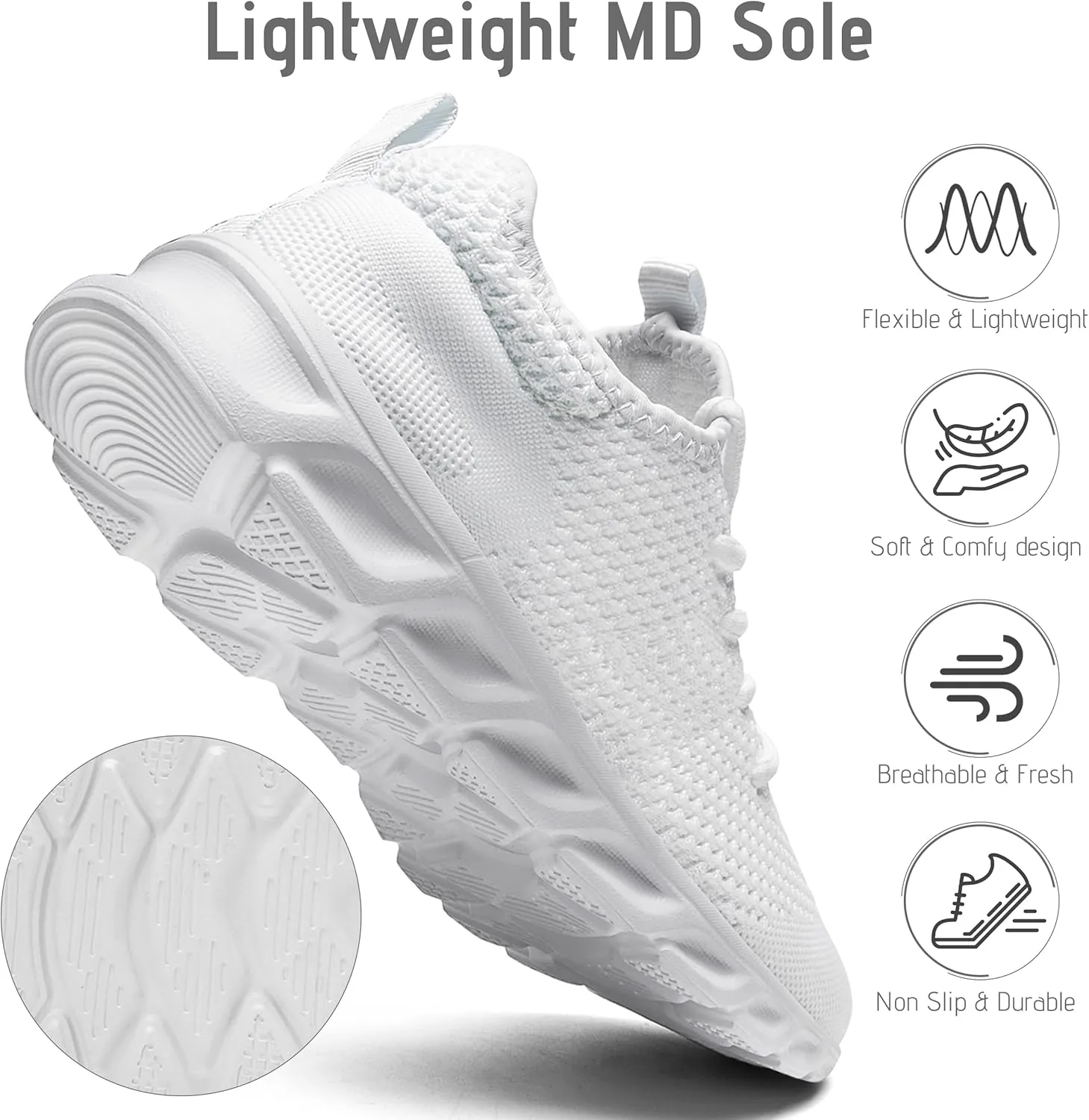 Women & Mens Running Shoes Tennis Walking Gym Lightweight Workout Slip on Athletic Fashion Sneakers Breathable Sport Jogging Hiking Casual Shoe