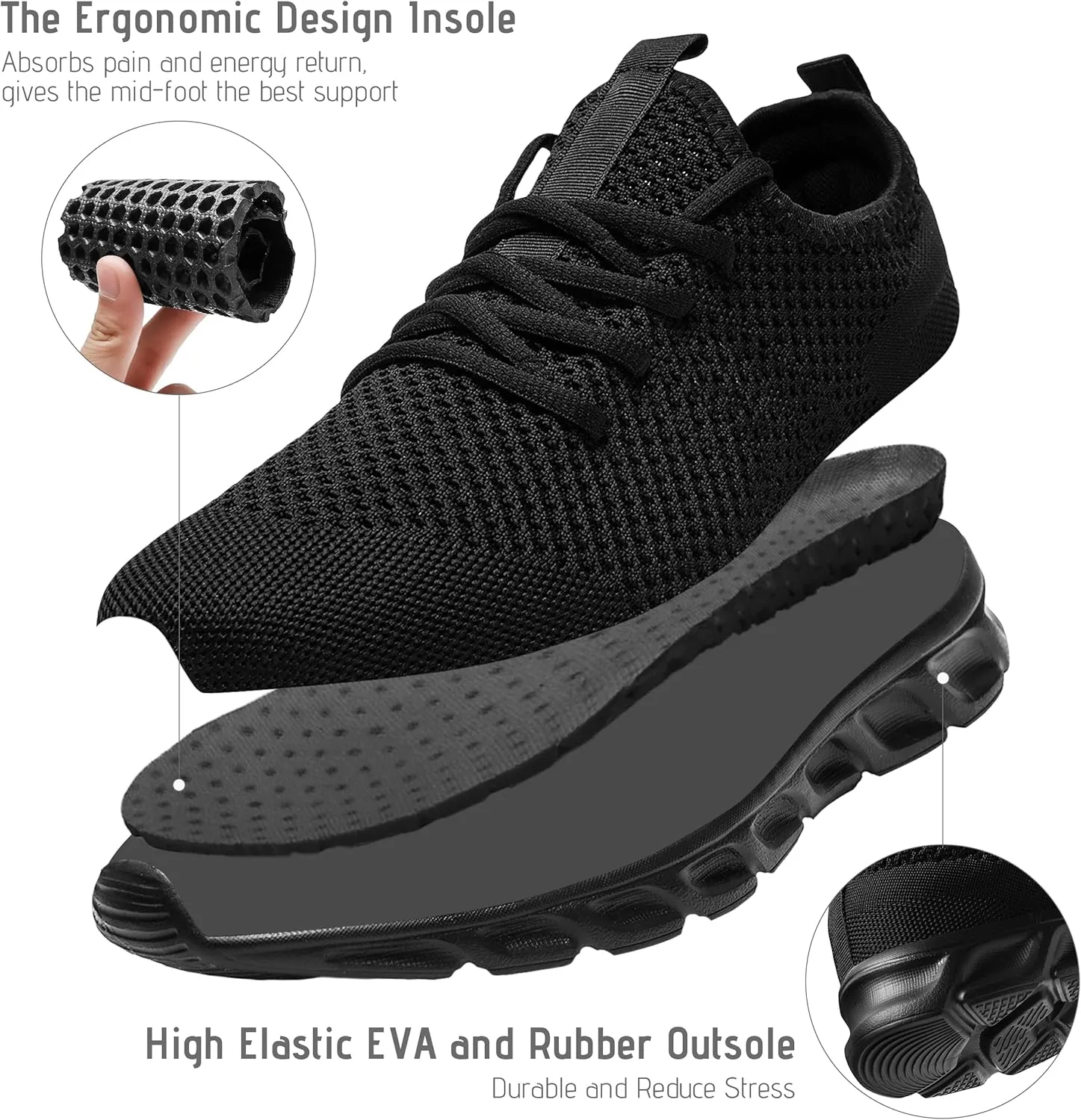 Women & Mens Running Shoes Tennis Walking Gym Lightweight Workout Slip on Athletic Fashion Sneakers Breathable Sport Jogging Hiking Casual Shoe