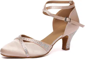 Women Ballroom Dance Shoes Closed Toe Waltz Modern Dancing Shoes Latin Salsa Performance Party, Model YC-D51