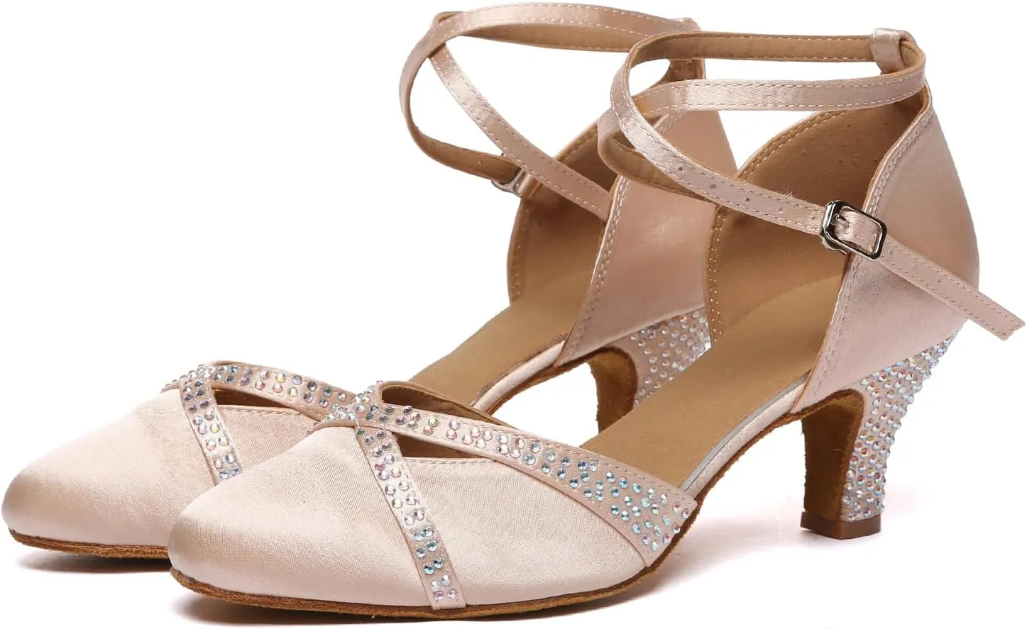 Women Ballroom Dance Shoes Closed Toe Waltz Modern Dancing Shoes Latin Salsa Performance Party, Model YC-D51