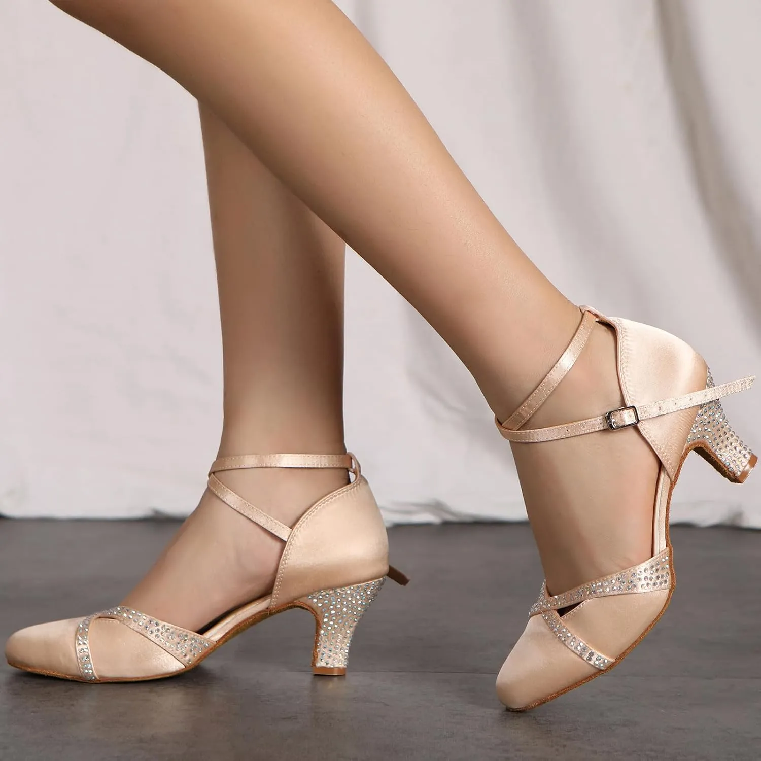 Women Ballroom Dance Shoes Closed Toe Waltz Modern Dancing Shoes Latin Salsa Performance Party, Model YC-D51