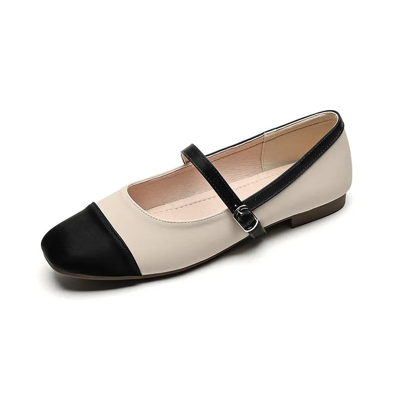 Women Casual Buckle Soft Leather Flats