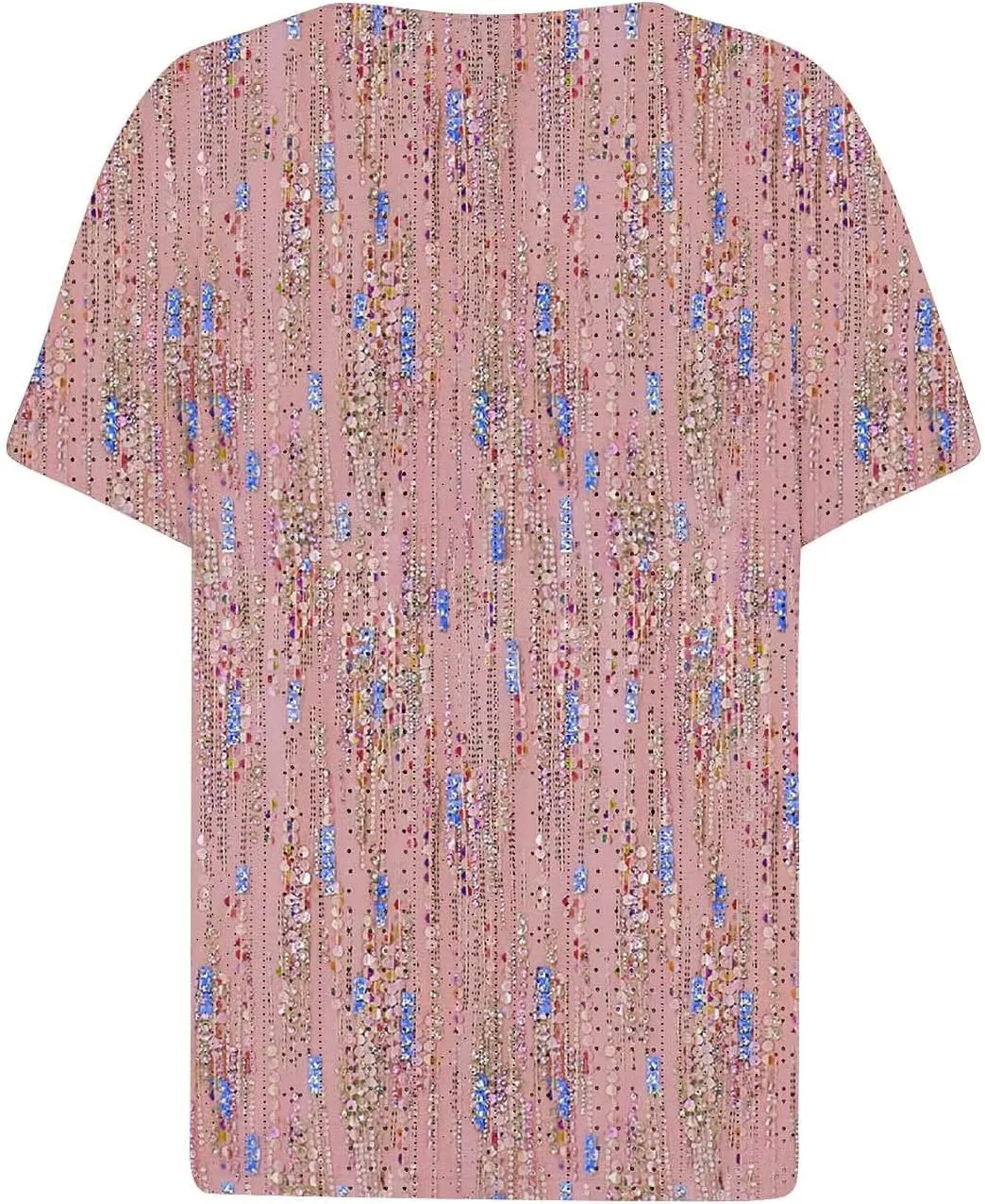 Women Floral Print Summer Blouses Short Sleeve Henley Shirts Tops V Neck Causal Tunic Trendy Boho Clothes 2024