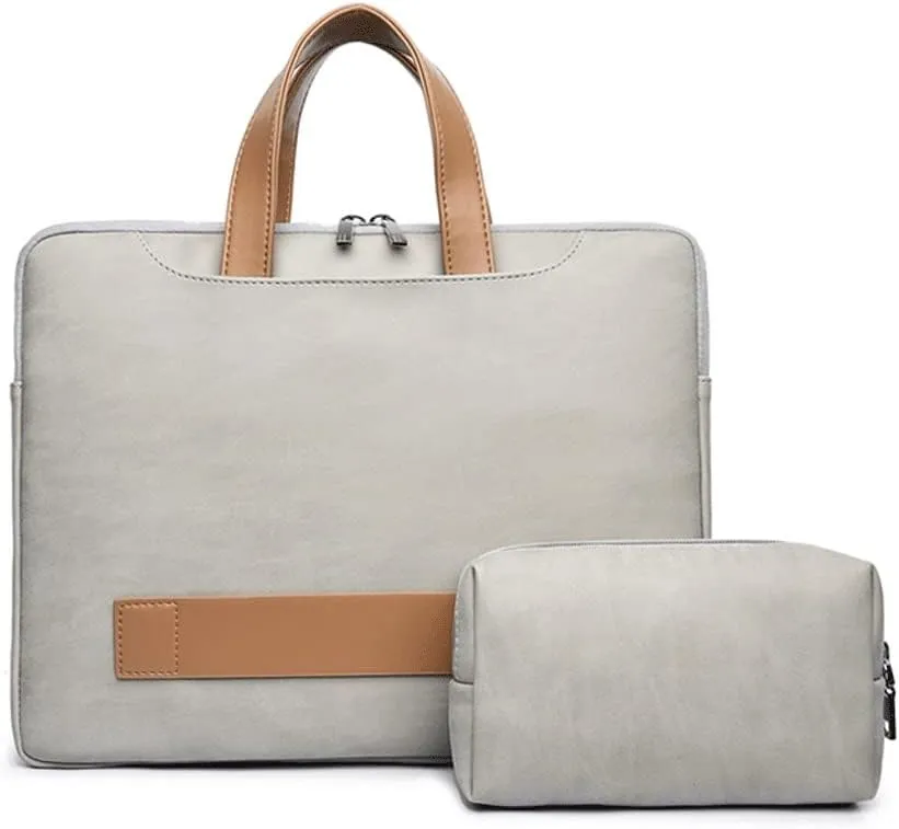Women Laptop Bag PU Leather Notebook Case Carrying Briefcase Men Handbags Shoulder Sleeve Bag