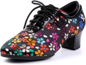 Women Latin Ballroom Dance Shoes Lace up Modern Performence Latin Salsa Practice Dance Shoes,Model 601