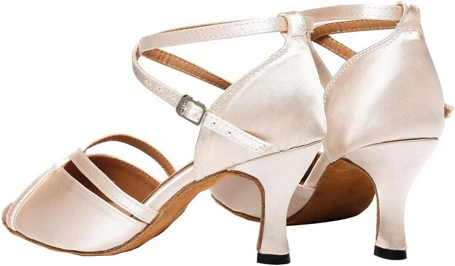 Women Latin Dance Shoes Ballroom Party Salsa Dance Practice Performance Shoes High Heel 805