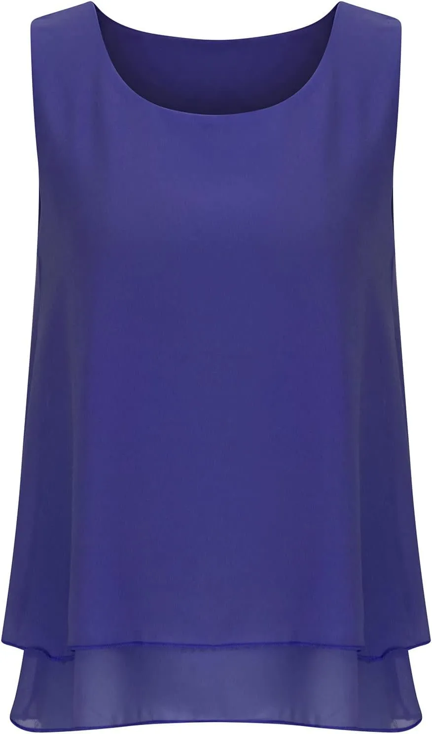 Women Sleeveless Chiffon Tank Tops Double Layers Casual Basic Blouse Tunic Shirt Fashion Flowy Vest Undershirt Clothes