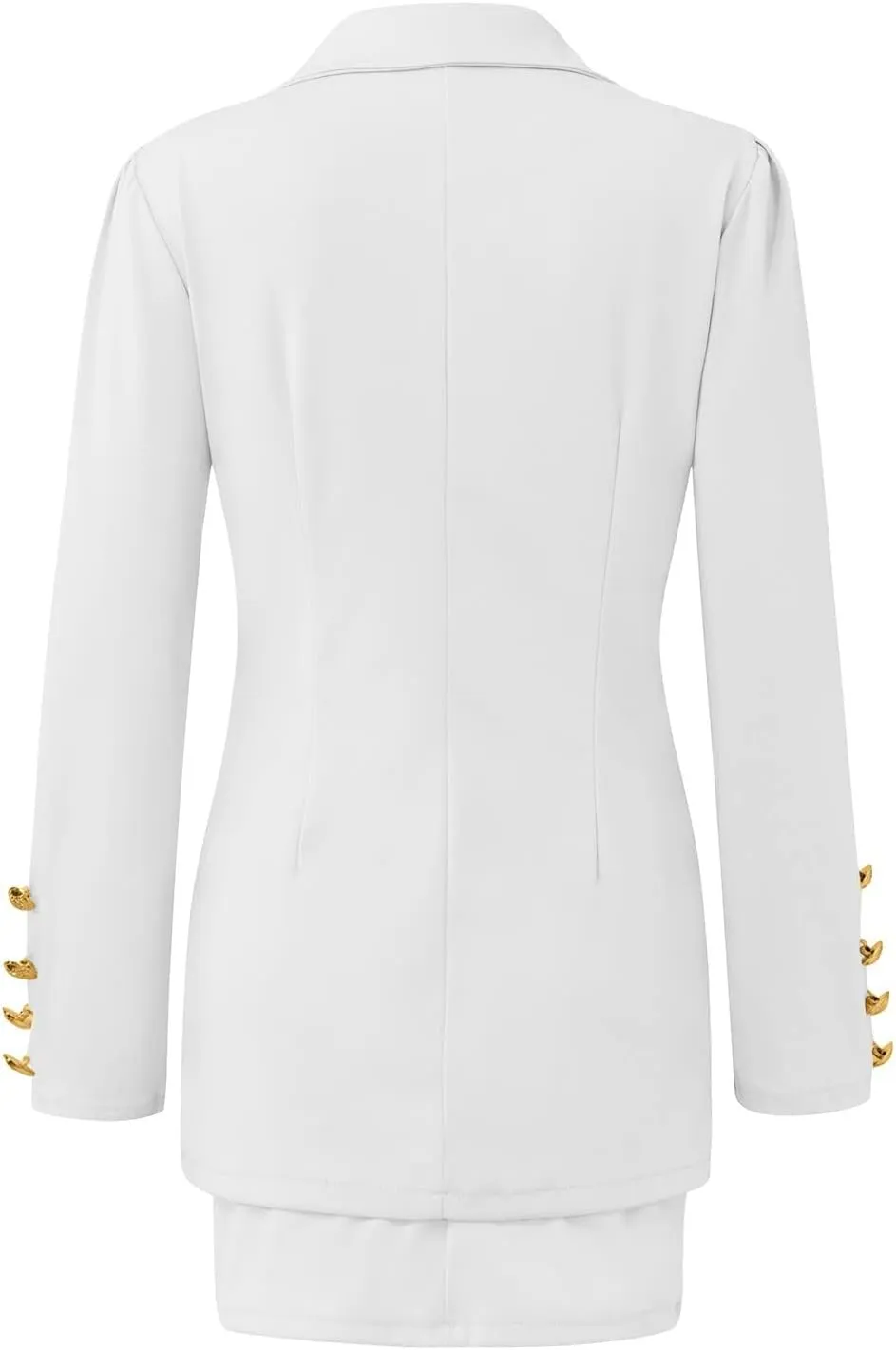 Women Suit Coat Fashion Puff Long Sleeve Print Pocket Business Casual Blazer Skirt Suit Shawl Collar Tunic Jacket