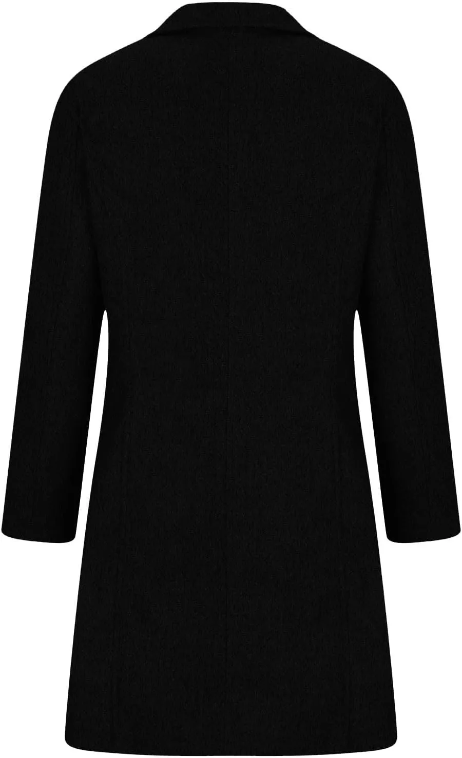 Women Winter Long Pea Coat Wool Blend Stand Collar Single Breast Thicken Blazer Jacket Casual Trench Coat Overcoats